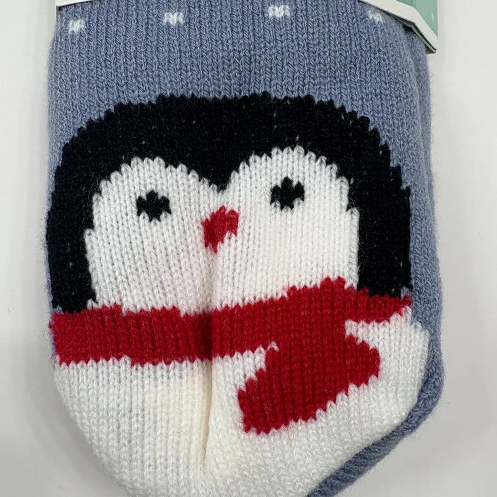 Sherpa Socks - Heavy Non-Skid- Penguin - Kids 8-12 Yrs - NWT